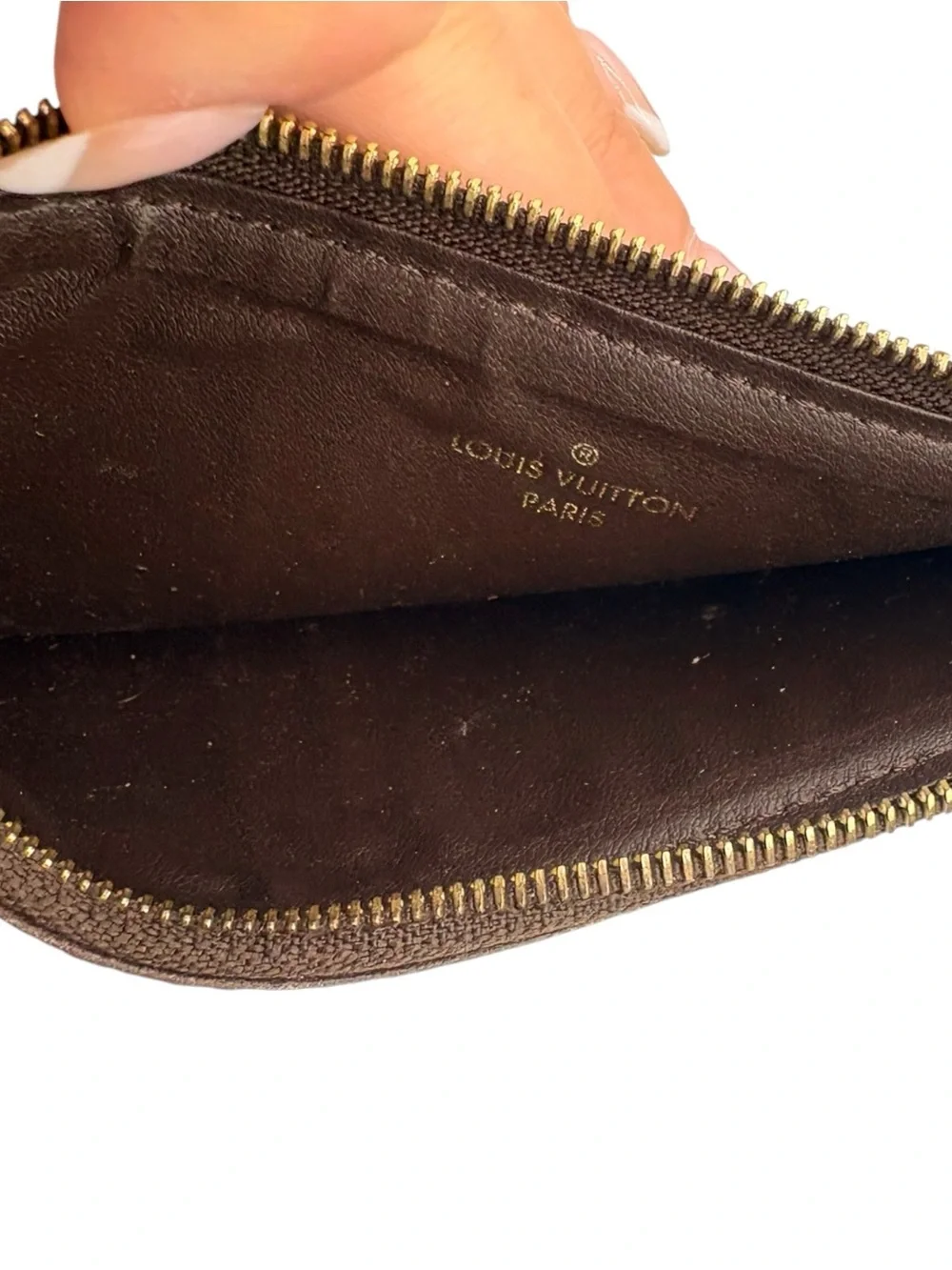 Louis Vuitton Damier Ebene Continental Wallet with Red Accents